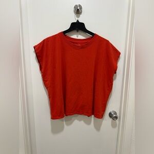 Eileen Fisher Red Short Sleeve Tee